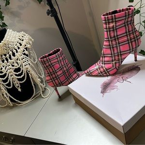 Jessica Simpson Pink Tartan Boots